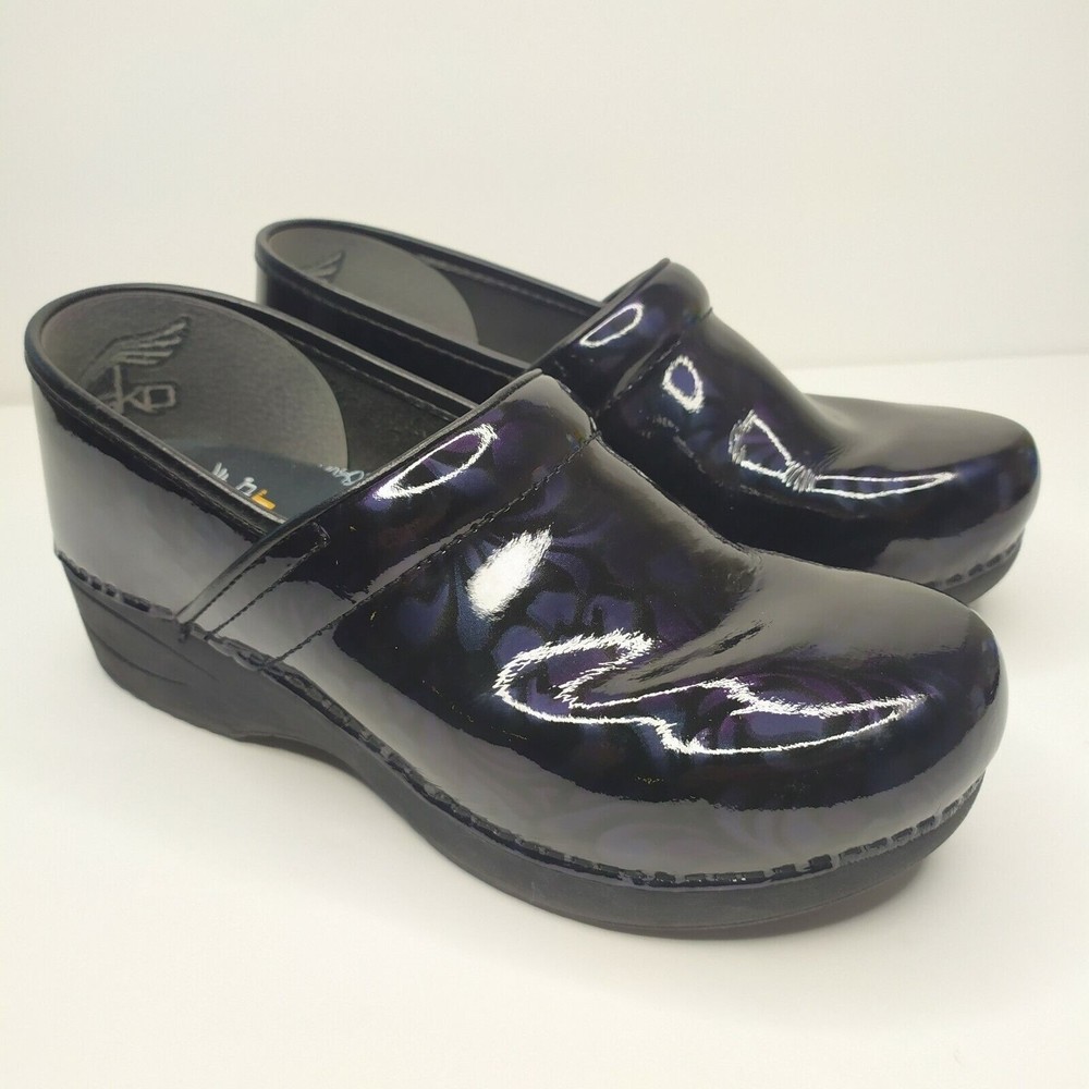 Dansko Women's 41 LT Pro Henna Floral Patent Nursing Clogs Comfort Shoes US 10.5